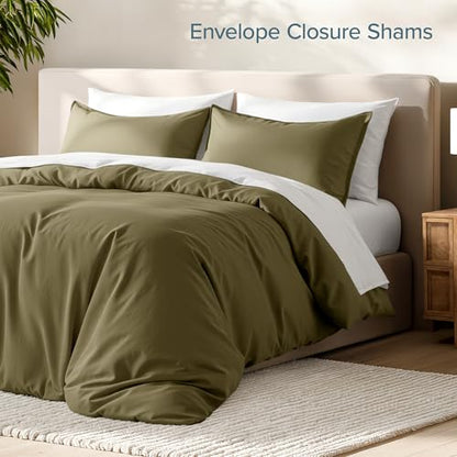 Bare Home Bedding Duvet Cover Extra Long Size - Premium 1800 Super Soft Collection - Lightweight, Cooling - Soft Breathable Bedding Duvet Cover (Twin/Twin XL, Olive) - color: 22 - Olive (No Comforter), size: Twin/Twin XL