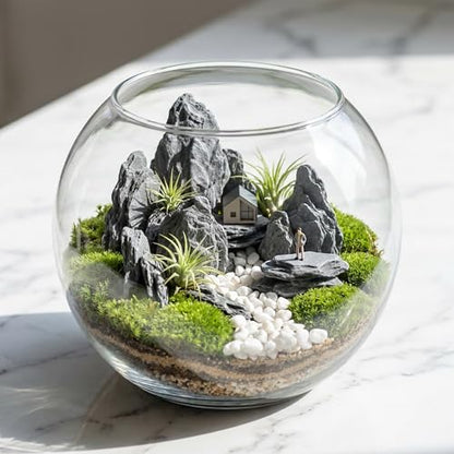Kai Dream Miniature Stones for Terrarium - Tree Bark Diorama Rocks for Miniature Terrain Display - Lightweight Reptile Habitat Decor - NOT for Aquarium Underwater Use - 24Pcs Slate Stone (1-2 inch)“ - style: 24P Wooden Slate Rocks