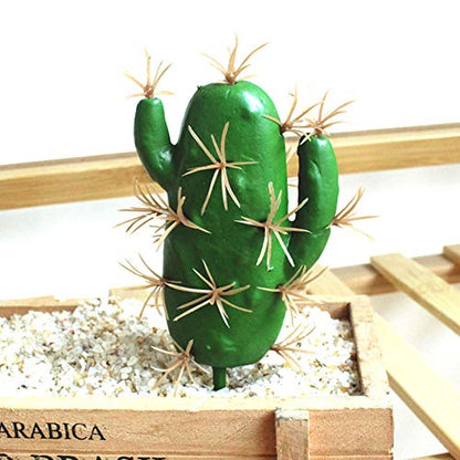 FagusHome Artificial Cactus Decor Faux Cactus Plant Fake Succulents Plants Artificial Cacti 4 Pieces Unpotted Indoor Home Décor Fake Cactus Stems