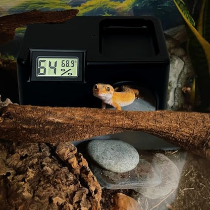 Small Reptile Hide,Gecko Hide Cave,Humid Hideout for Reptiles,With Humidification Groove,Temperature and Humidity Monitor,For Leopard Geckos,Lizards,Frog,Cornsnake-Small & Juvenile 5.51''×3.54''×2.2''