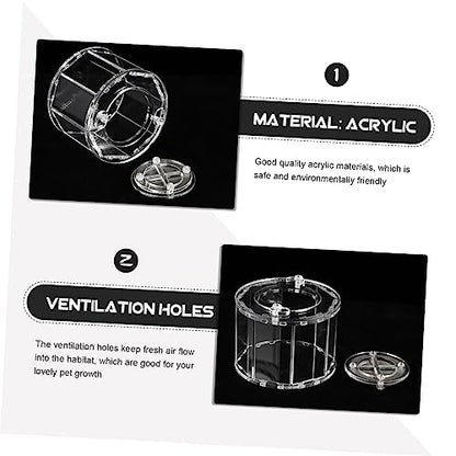Transparent Acrylic Breeding Box for Reptiles and Pets Compact Display Case for Lizards Insects and Spiders Lightweight Easy to Use Habitat Holder