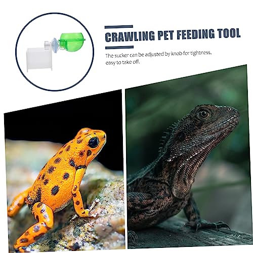 TOYANDONA 2pcs Reptile Feeding Bowl Set Plastic Water Dish for Lizard Gecko Chameleon Escape Crawling PET Food Container Suitable for Terrarium
