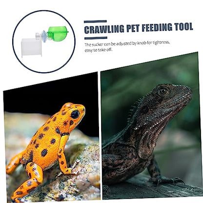 TOYANDONA 2pcs Reptile Feeding Bowl Set Plastic Water Dish for Lizard Gecko Chameleon Escape Crawling PET Food Container Suitable for Terrarium