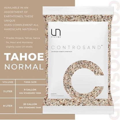 UNS Controsand - Tahoe, 3L - Natural Freshwater 3-5 mm Neutral Gravel - Decorative Small Rocks for Aquascaping Planted Tank - Aquarium Terrarium Substrate for Betta, Shrimp, Fish, Reptile Decor - size: 3L