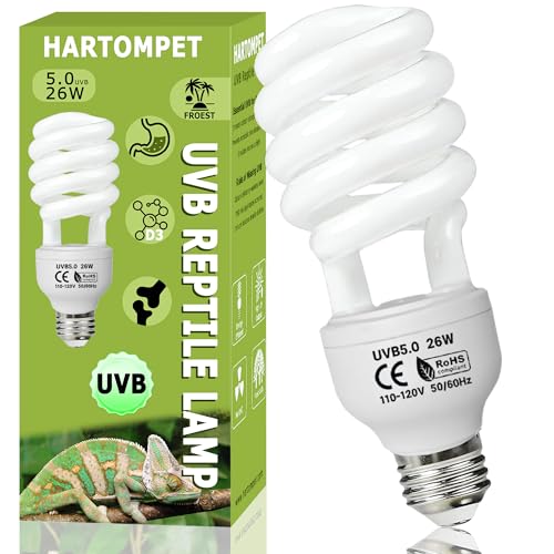 UVB 5.0 Reptile Light 26W, Compact Fluorescent Lamp, Coil UVB Bulb for Tropical Reptiles, Chameleons, Iguanas, Lizards & Terrariums - color: Tropical, size: UVB5.0 26W