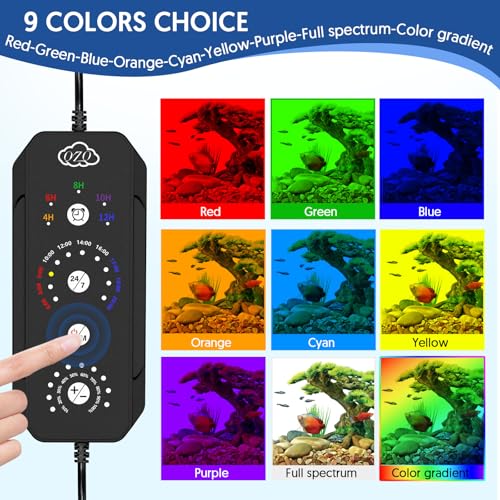 QZQ LED Aquarium Light, 30W Fish Tank Light with 24/7 Lighting Mode, Timer, DIY Mode, Adjustable Brightness, Full Spectrum Aquarium Plant Light with Extendable Brackets for 24-29 Inch Fish Tank - size: 30W for 24-29 inch tank