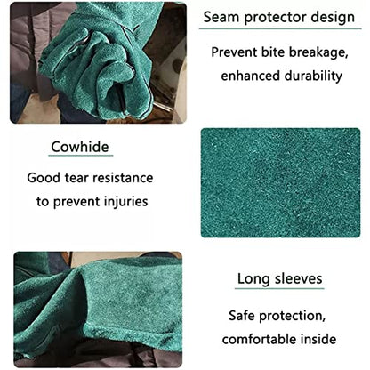 23 Inch Pet Bite Resistant Gloves, Extra Long Thickened Welding Gloves, PU Protective Gloves for Pet Training, Feeding, Welding, Weight Lifting and More