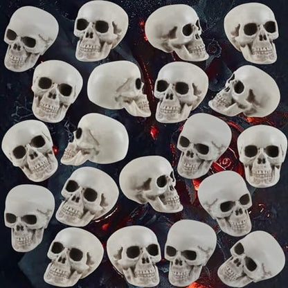 20 Pcs Halloween Skulls Realistic Looking Skulls Skeleton Head for Halloween Bar Home Table Decoration Model Human Skeleton Statue (1.6 x 1.8 x 2.3 Inches)