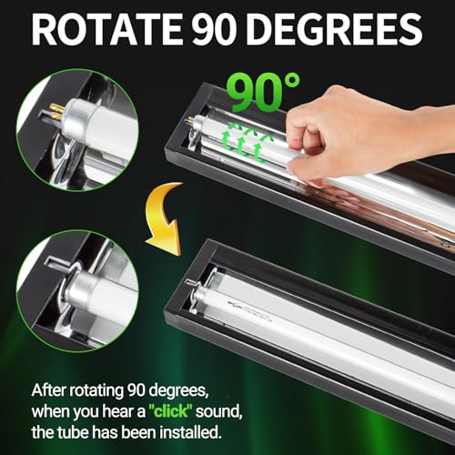 REPTI ZOO UVB Reptile Light, New Version T5 HO UVB Lighting Combo Kit, Reptile Terrarium Hood with 10.0 UVB Tube Bulb, Reptile Light Fixture 8W-12Inch - size: 8W-12Inch