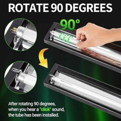 REPTI ZOO UVB Reptile Light, New Version T5 HO UVB Lighting Combo Kit, Reptile Terrarium Hood with 10.0 UVB Tube Bulb, Reptile Light Fixture 8W-12Inch - size: 8W-12Inch