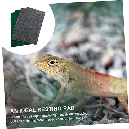 Kisangel 4pcs Reptile Carpet Substrate Liner Mats for Lizard Snake Turtle Washable Bedding for Terrarium Grey Reptile Carpet for Comfortable Habitat