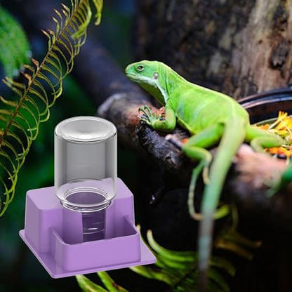 Reptile Auto Refill Water Dispenser, Quiet Operation Clear Monitor for Turtles, Lizards & Pets - color: White