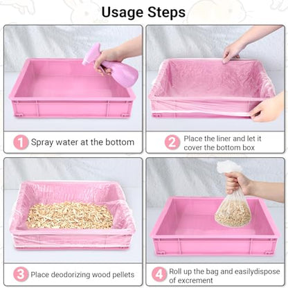 100PCS Disposable Cage Liners for Trays Max 14x10x2in, Clear Plastic Rabbit Cage Accessories Liner Bag, Small Pet Supplies Stuff Litter Box Liner for Bunny Hamster Hedgehog Dog Cat Small Rabbit