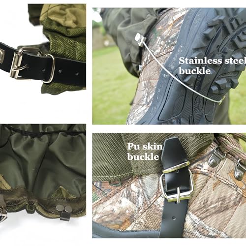 Adjustable Snake Gaiters Men Women Snake Boot Gators Bite Protection Guards Chaps Waterproof Leg Gaiter Hiking Hunting - color: Green Snake Gaiters