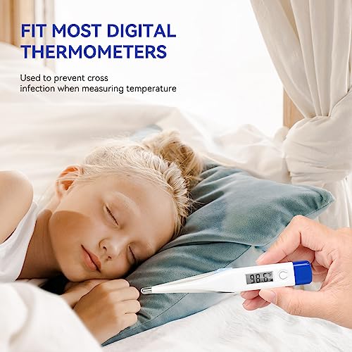 Berrcom Disposable Digital Thermometers Probe Covers Set of 100 Oral Rectal Thermometer Probe Cover Universal Thermometers Sleeves for Adult and Kids - size: DT-100TZ