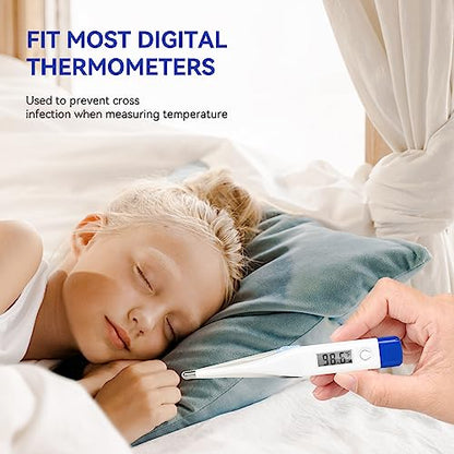 Berrcom Disposable Digital Thermometers Probe Covers Set of 100 Oral Rectal Thermometer Probe Cover Universal Thermometers Sleeves for Adult and Kids - size: DT-100TZ