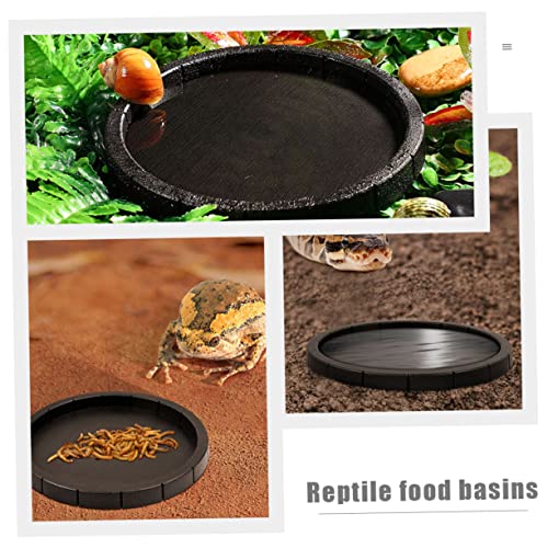 4pcs Reptile Food Bowls Smooth Plastic Drinking Dish for Tortoise Lizard Amphibian Feeding Safe Easy to Clean Water Container for Pets