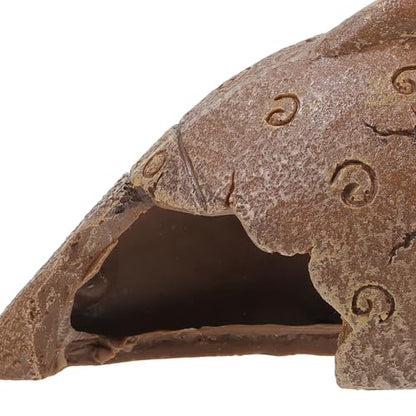 Compact Reptile Cave Hideout with Vivid Desert Landscaping for Snake and Turtle Habitat, Safe Sturdy Shelter Box for Small Reptiles and Amphibians, Aquarium Tank Decor
