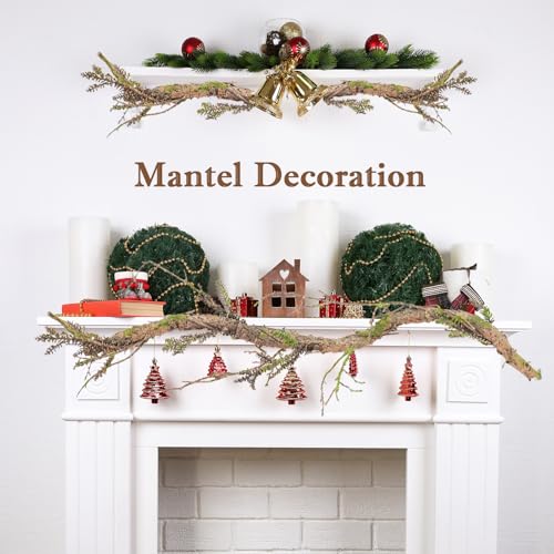 2Pcs 39.4inch Thick Bendable Artificial Tree Trunk Fake Large Wood Branches Twig Moss Grape Vine Garland Twisted Stick For Terrarium Outdoor Hanging Mantel Reptile Climbing Wall Yules Decorations