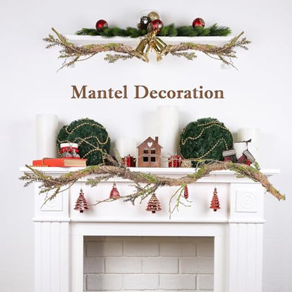 2Pcs 39.4inch Thick Bendable Artificial Tree Trunk Fake Large Wood Branches Twig Moss Grape Vine Garland Twisted Stick For Terrarium Outdoor Hanging Mantel Reptile Climbing Wall Yules Decorations