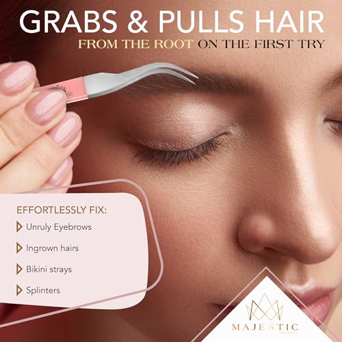 Surgical Tweezers for Ingrown Hair - Precision Sharp Needle Nose Pointed Tweezers for Splinters, Ticks & Glass Removal - Best for Eyebrow Hair, Facial Hair Removal (Light Pink) - color: Light Pink