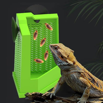 DONGKER Bearded Dragon Feeder,Anti-Escape Lizard Corner Terrarium Bowl with Suction Cups for Lizard Bearded Dragon Gecko Frog