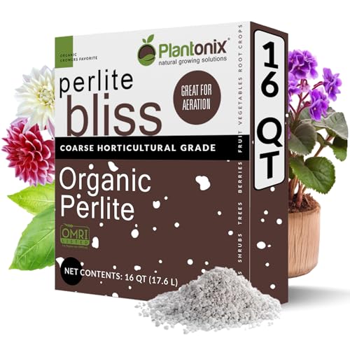 Perlite Bliss (16 Qts) - Organic Perlite for Plants Indoor Soil Amendment - Horticultural Perlite for Gardening & Seed Starting - Mixes Easily with Potting Soil, Vermiculite, & Coco Coir for Plants - color: Perlite Bliss (16 Qts)