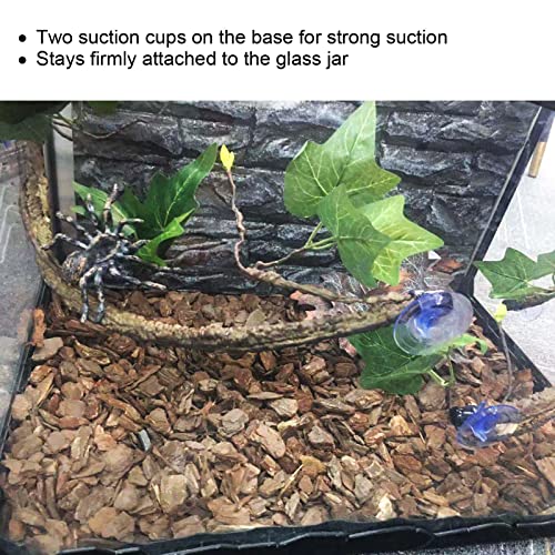 Reptile Corner Branch Terrarium Plant Decoration with Suction Cups Artificial Plastic Plant for Amphibian Lizard Snake Climbing