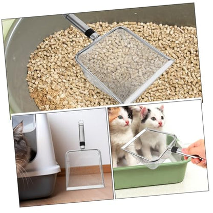 Stainless Steel Cat Litter Scoop Metal Litter Sifter 2.8mm Mesh Large 28.5x14x6cm Sand Shovel Pet Waste Cleaning