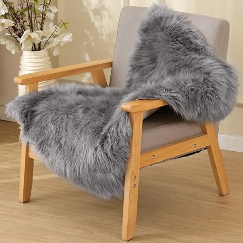 ORINOVA Light Silver Gray Faux Washable Shaggy Fur Rugs for Bedroom Plush Area Rugs for Living Room 2x3 Nursery Rug Home Room Décor - color: Silver Grey, size: 2' x 3' (Rectangular)