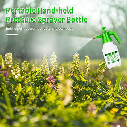 Garden Pump Sprayer,68oz/34oz Hand-held Pressure Sprayer Bottle for Lawn with Safety Value&Adjustable Nozzle, for Watering,Spraying Weeds,Home Cleaning and Car Washing,0.5 Gallon - size: 34oz