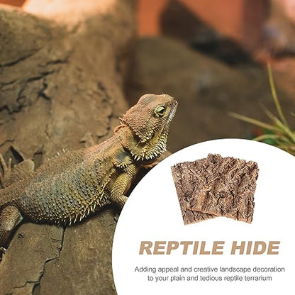 Toddmomy Natural Reptile Hide Bark Decor 4-Pack 7.67X5.82 Inch Tree Bark Climbing Platforms for Gecko Bearded Dragon Snake Terrarium Habitat - size: 4pcs