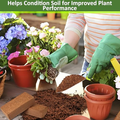 Legigo 6 Pack Premium Coco Coir Brick for Plants- 100% Organic Compressed Coconut Coir Bricks Starting Mix, Coco Coir Fiber Coconut Husk for Planting, Gardening, Potting Soil Substrate, Herbs - color: Pack of 6