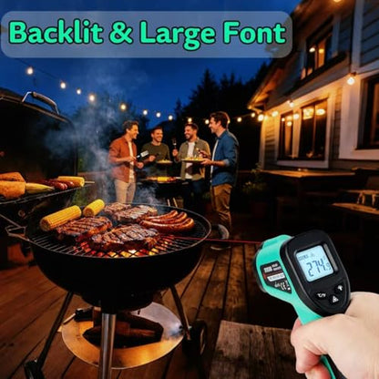 Infrared Thermometer Gun,-58℉~1022℉| Digital Laser Temperature Gun for Pizza Oven, Grill, Kitchen, Home Repairs and Multi-use IR Gun with Carrying Storage Case (NOT for Human) - color: Green