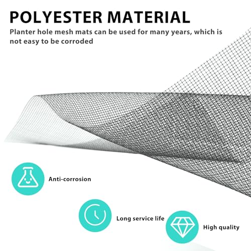 Flower Pot Hole Mesh Pad 10PCS 11.8 X 7.8 Inch/ 3.9 X 3.9 Inch Plastic Mesh Screen DIY Drainage Netting Pot Bottom Grid Mat Plant Drainage Screen Mesh Bonsai Mesh Keep Soil from Flowing Away - color: 5pcs Rectangular + 5pcs Square