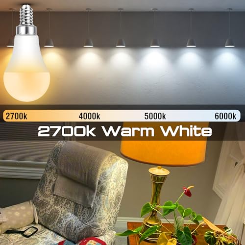 E12 Candelabra LED Light Bulbs 40Watt Equivalent 2700K Warm White, 4W 450LM C7, E12 Small Screw Base Globe Shape Bulbs for Night Light Chandelier Pendant Ceiling Fan Lighting, Non-Dimmable, 4 Pack - color: 2700k Warm White, size: 40 Watts