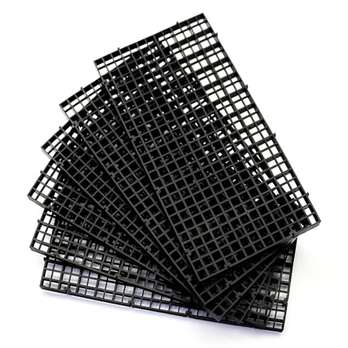 ALEGI Aquarium Fish Tank Divider Plastic Egg Crate Aquarium Filter Bottom Tray Plastic Grid (S 6pcs Black) - size: S 6pcs Black