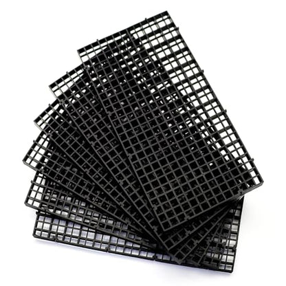 ALEGI Aquarium Fish Tank Divider Plastic Egg Crate Aquarium Filter Bottom Tray Plastic Grid (S 6pcs Black) - size: S 6pcs Black