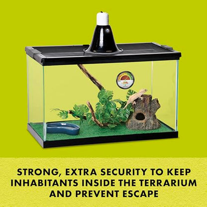 Zilla Heavy Duty Screen Clips, Secures Screen Covers to Terrarium, Fits Size 5 to 29 G, 2 pack, Small - size: Small