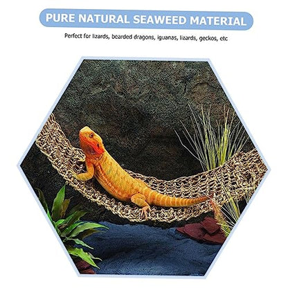 2pcs Reptile Carpet Lizard Lounger Grass Mat Forest Floor Bedding for Bearded Dragons Toys