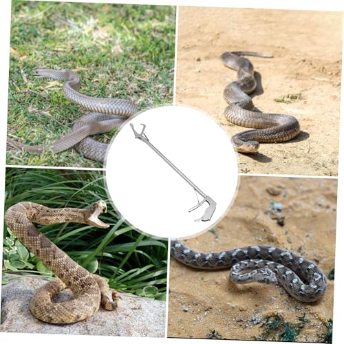 Stainless Steel Snake Catcher Clip Practical Folding Trap Clamp with Lock 36-inch Long Reach Reptile Handling Tool for Safe and Effortless Snake Capture