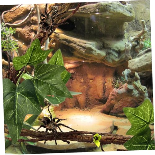 2Pcs Artificial Reptile Tree Vines with Strong Suction Cups for Terrarium Habitat Climbing and Decoration Jungle Branches for Lizards and Amphibians