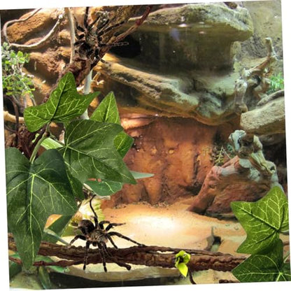 2Pcs Artificial Reptile Tree Vines with Strong Suction Cups for Terrarium Habitat Climbing and Decoration Jungle Branches for Lizards and Amphibians