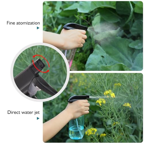 Spray Bottles 2 Pack 10 oz Plastic Squirt Bottles with Adjustable Nozzle | Refillable Empty Spray Bottle BPA-Free Mist/Stream Water Spray Bottles for Hair Styling, Cleaning, Plants, Pet Use - color: Blue