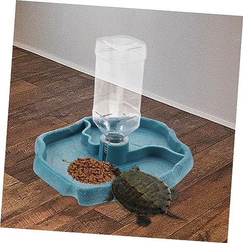 Reptile Water Food Bowl Automatic Turtle Dispenser Bottle Feeding Dish for Lizard Tortoise Bearded Dragon Chameleon