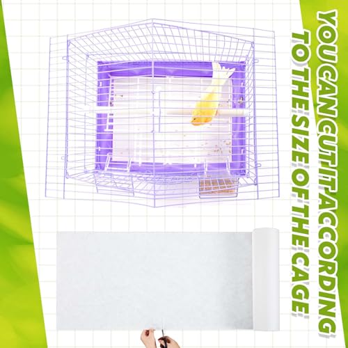 Drydiet 100 ft x 11 Inch Bird Cage Liner Disposable Cages Cushion Pad Mat Precut Absorbent Bird Cage Paper Large Parakeet Cage Liners Accessories for Pet Animal Bird Parrot (White) - size: 100 ft x 11 Inch