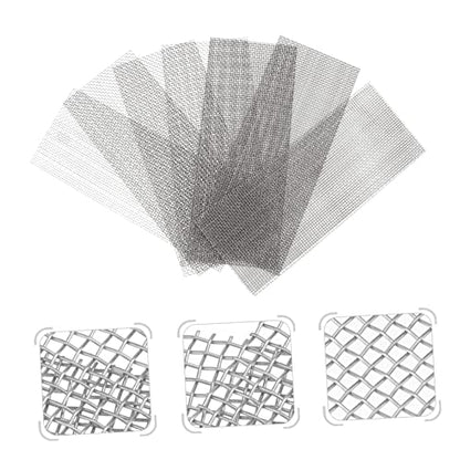 ORFOFE 10pcs Stainless Steel Wire Mesh Pad for Aquarium Grass Plant Net for Fish Tank Decoration Underwater Plant Fixing Sturdy - Grass and Moss - size: 20x8cm
