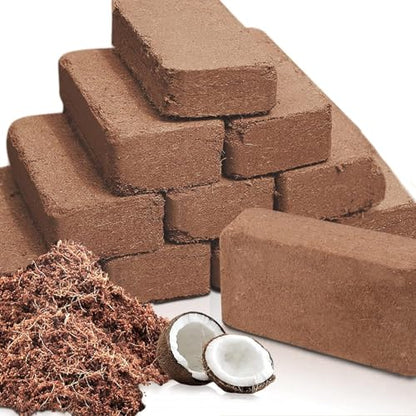 Premium Organic Coconut Coir Bricks - 12 Pack Coco Coir Bricks for Planting, Gardening, and Potting Soil Substrate. Low EC & pH Balanced 100% Organic Peat Moss Mix with Fiber from Coconut Husks - size: 12Pack