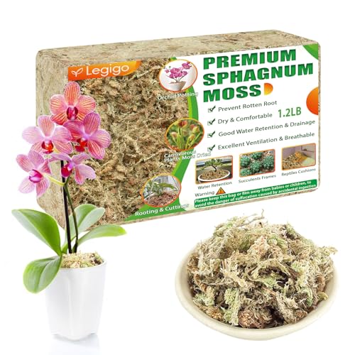 Legigo 1.2LBS Premium Sphagnum Moss for Plants- 20QT Natural Succulent Carnivorous Plant Moss Dried, Long Fiber Orchid Moss for Orchid Repotting Succulent Sarracenia Potted Plants Gardening & Reptiles - color: 20 QT(Appx.1.2lb)