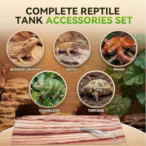 Saillong Reptile Carpet 2Pcs 40 Gallon, 36*17in Reptile Mat for Bearded Dragon Tank Accessories, Terrarium Liner Bedding Mat for Lizard, Gecko, Snake, Chameleons, Tortoise with Tweezers Feeding Tong - size: 36 x 17 Inch